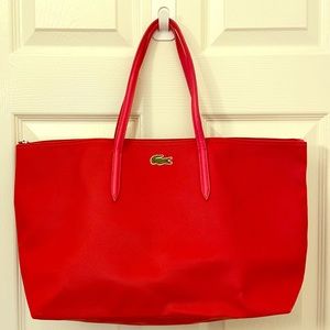 Lacoste Pink Tote Textured Shopper - M/L